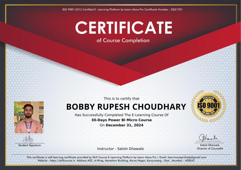 Data Analytics Certificate